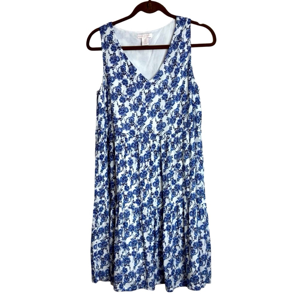 Rachel Ashwell Blue and White Floral Dress Women’s Small Sleeveless Lined Midi - Picture 1 of 8
